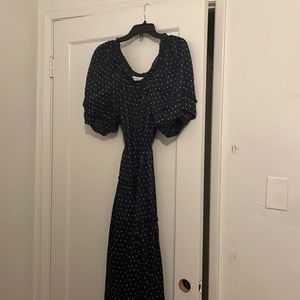 Apiece Apart Blue Polka Dot Long Dress